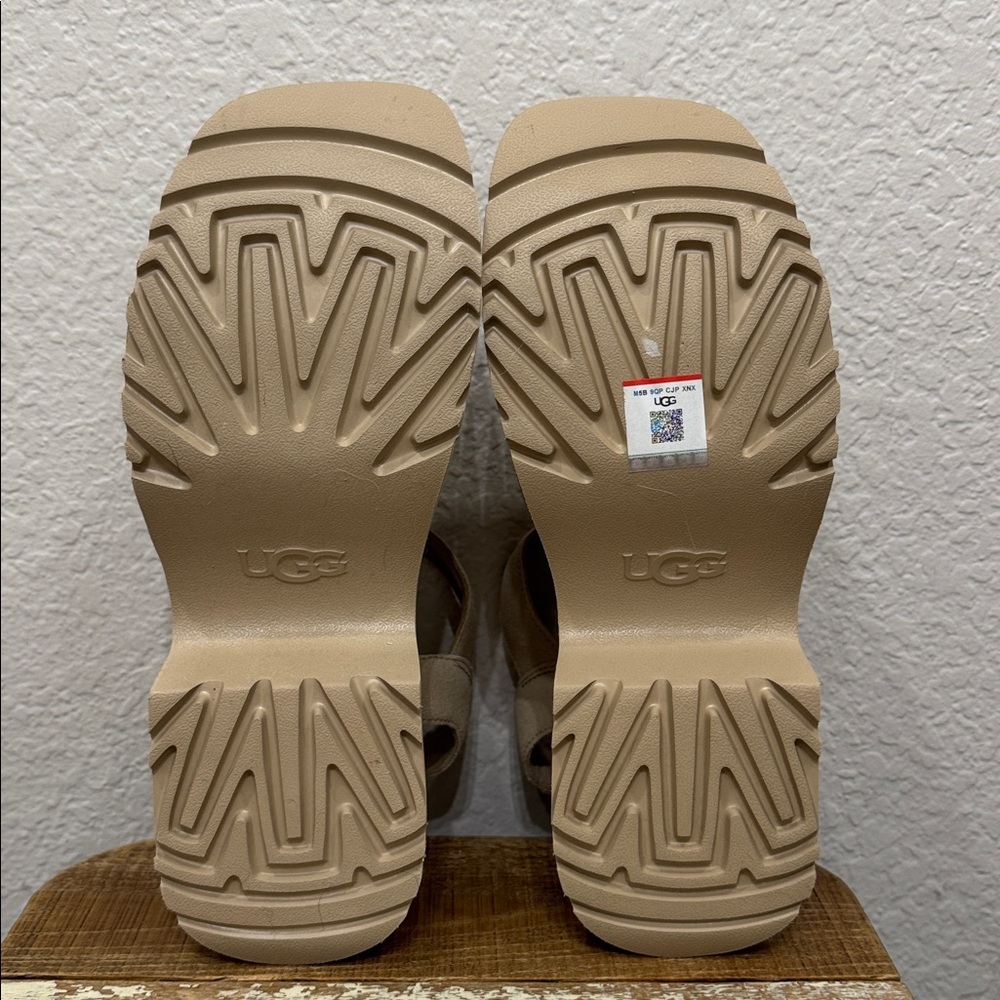 UGG New Heights Platform Suede Sandal Neutral Size 11 NEW - Picture 8 of 8